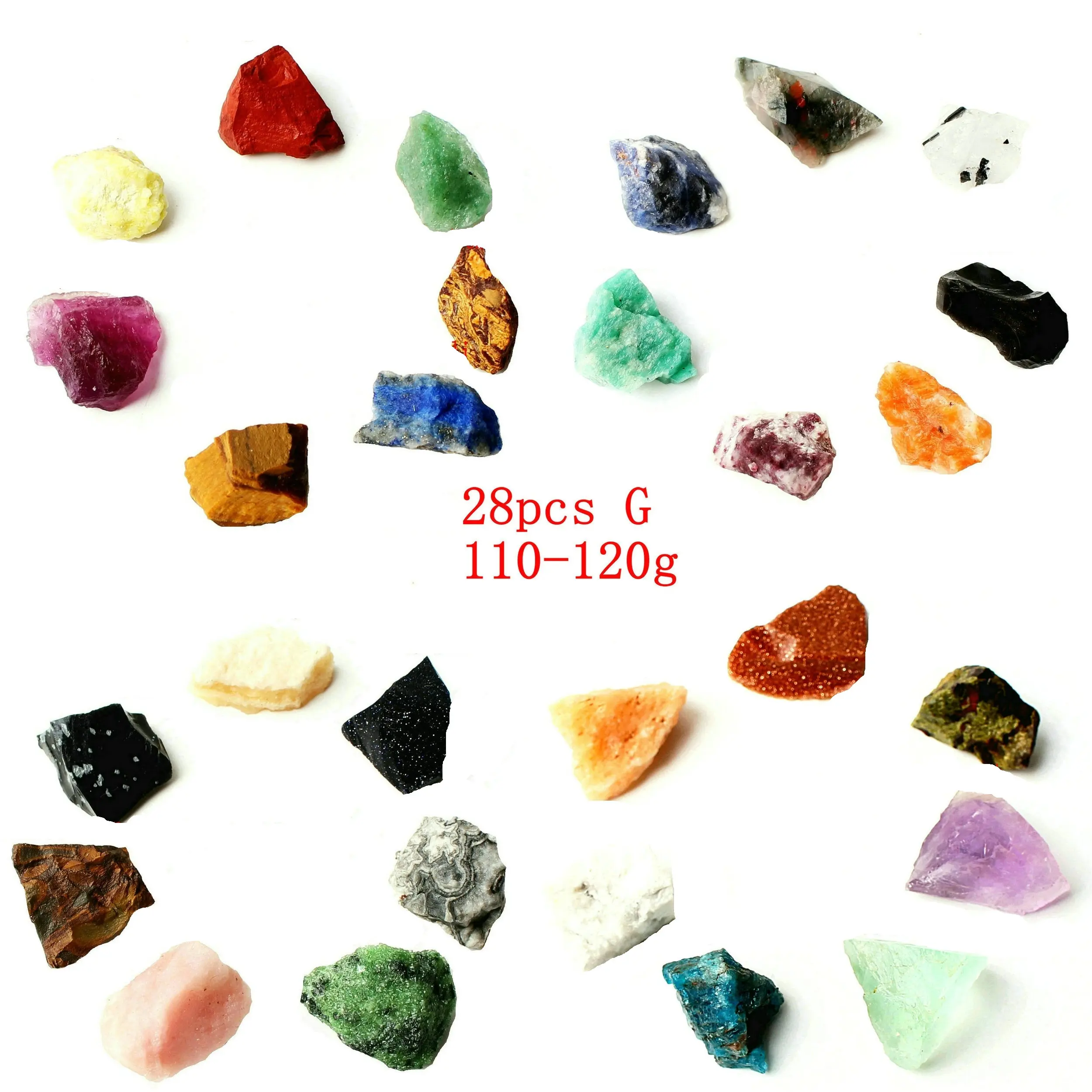 7 шт. или более разноцветных необработанных камней натуральные кристаллы