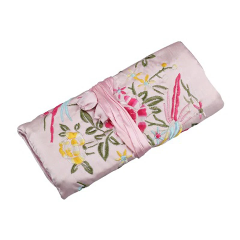 Travel Jewelry Roll Bag Embroidery Brocade Organizer Case with Tie Close Best Sale-WT | Багаж и сумки
