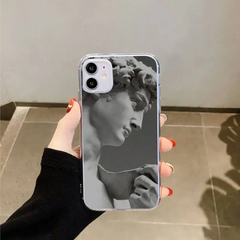 

David sculpture Medusa Mona Lisa Phone Case Transparent soft For iphone 5 5s 5c se 6 6s 7 8 11 12 plus mini x xs xr pro max