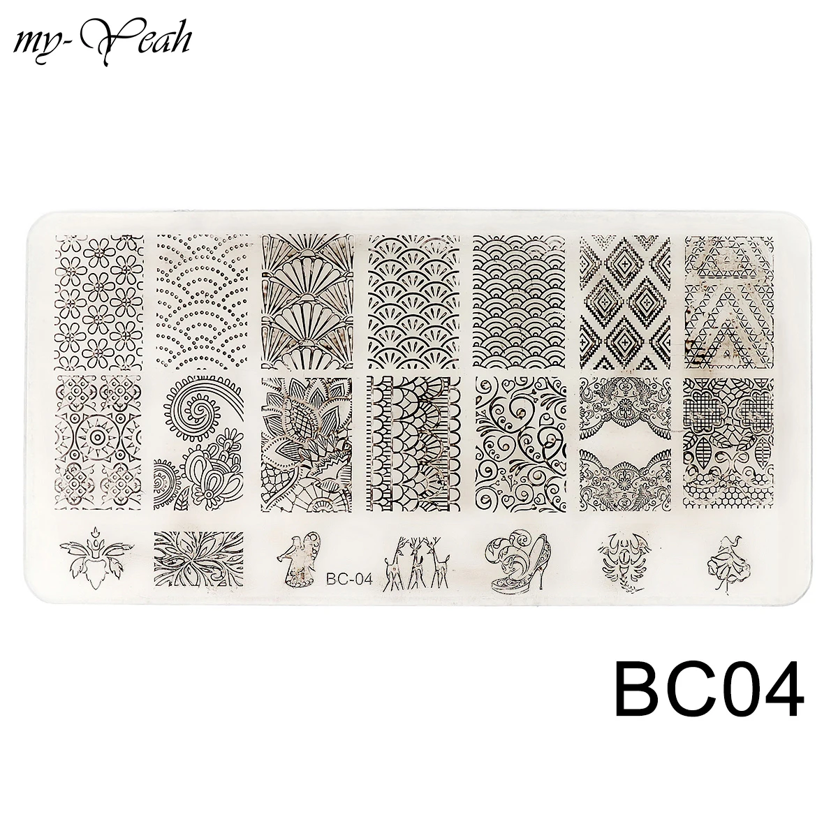 My-Yeah дизайн ногтей кружева цветок животный узор передача изображения прозрачная