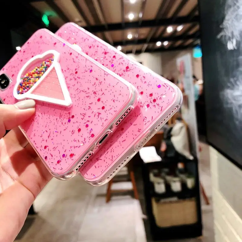 Милый розовый 3D динамический чехол для телефона с мороженым Iphone 6 6S 7 8 Plus