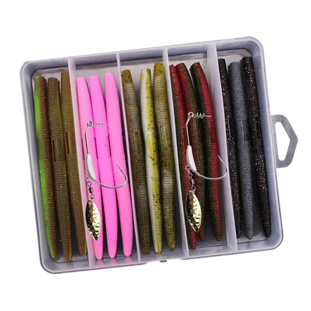 

15pcs Artificial Baits Soft Earthworm Warm Fishing Lures Bionic Baits 13.5cm