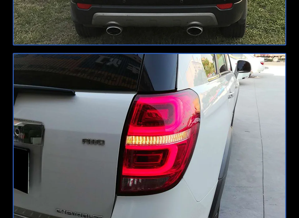 AKD Тюнинг автомобилей задние фонари для Chevrolet Captiva 2008- задние фонари светодиодный DRL ходовые огни Противотуманные фары с ангельскими глазками задняя парковка