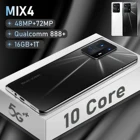 100% оригинальный смартфон MIX4, 7,3 дюйма, 16 ГБ + 1 ТБ, Android 12, глобальная версия 4Gмобильный телефон 48 Мп + 72 м