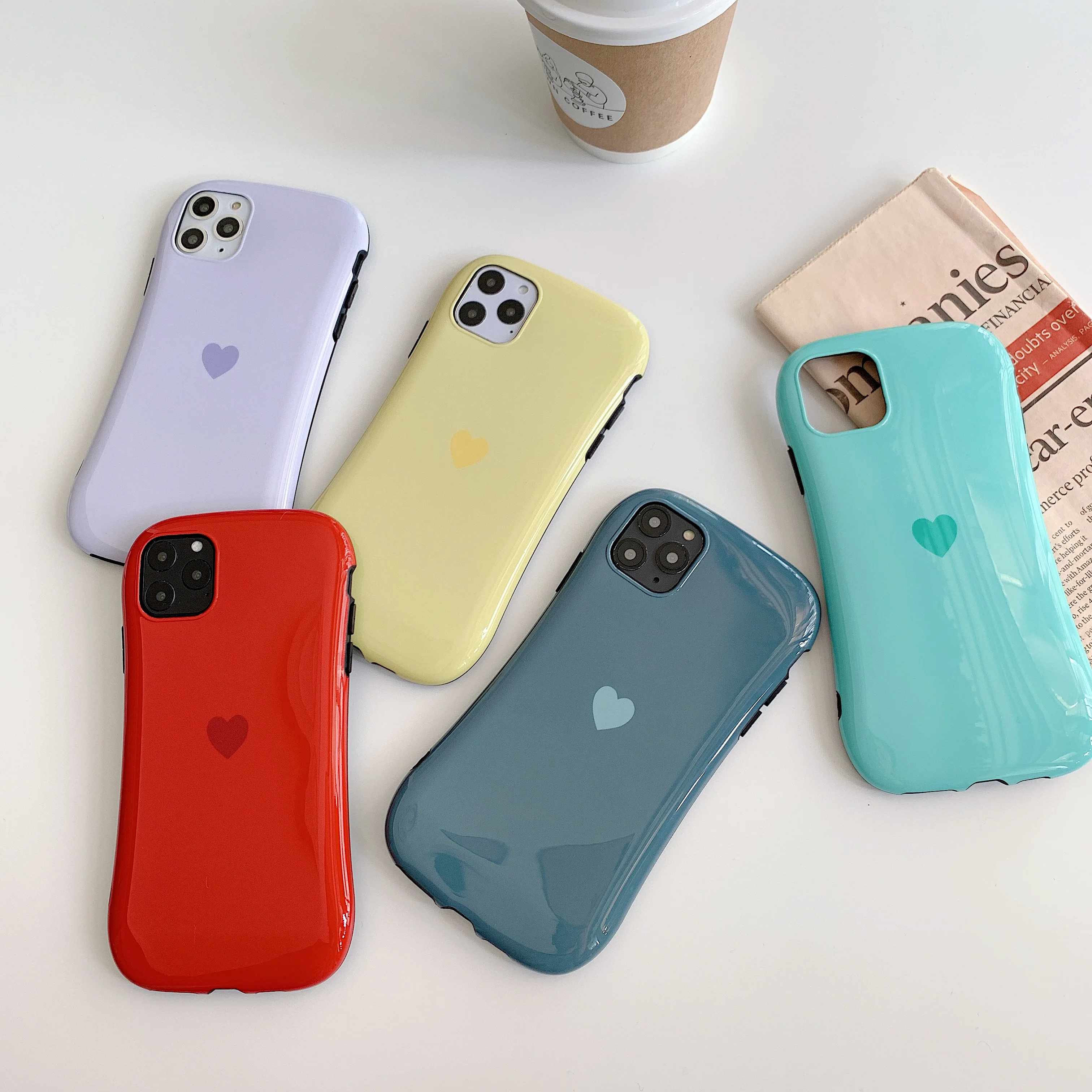 Модный силиконовый чехол для телефона ORYKSZ с сердечками iphone 11 Pro Max чехлы iPhone 6 6s 7 8
