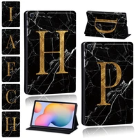 for samsung galaxy tab s6 lite p610p615 10 4 inch tablet case anti scratch leather black marble series cover case free stylus
