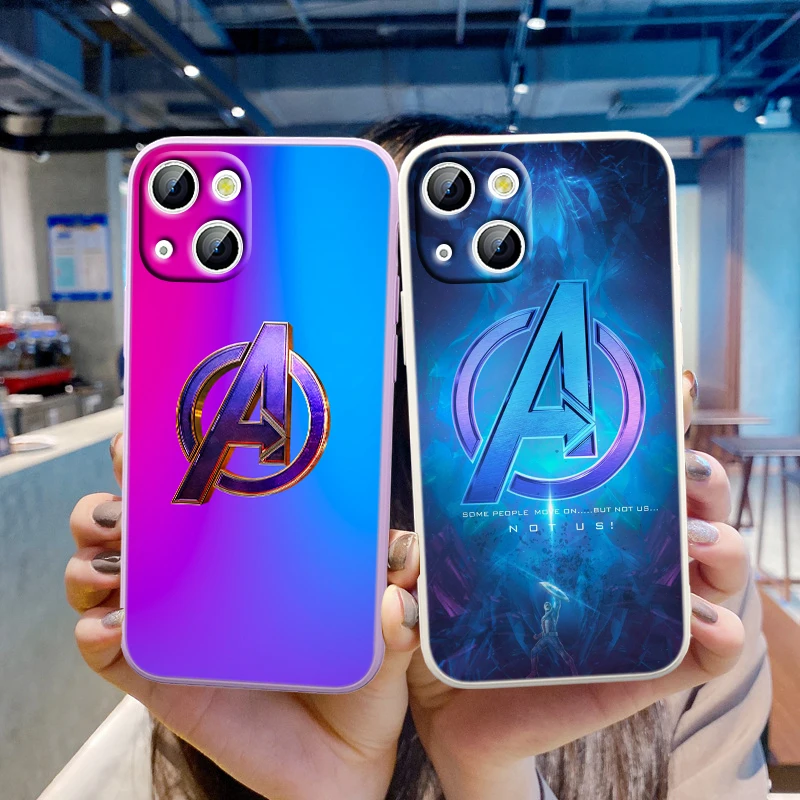 

Avengers Logo Marvel For Apple iPhone 13 12 Mini 11 Pro XS MAX XR X 8 7 6S SE Plus Liquid Silicone Soft Cover Phone Case