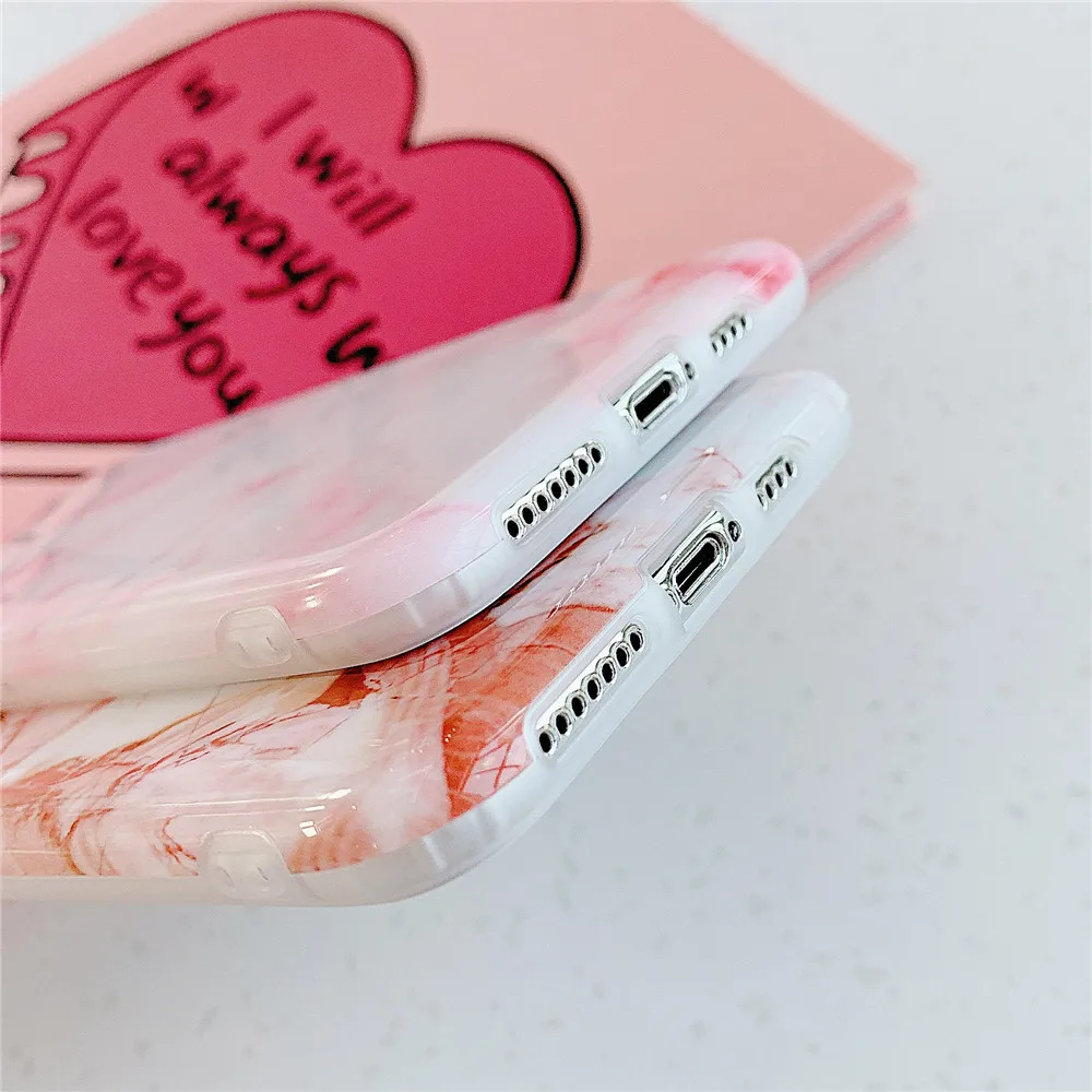 Мраморный чехол для Coque iphone 11 Pro Max X XR XS из мягкого ТПУ задняя крышка телефона