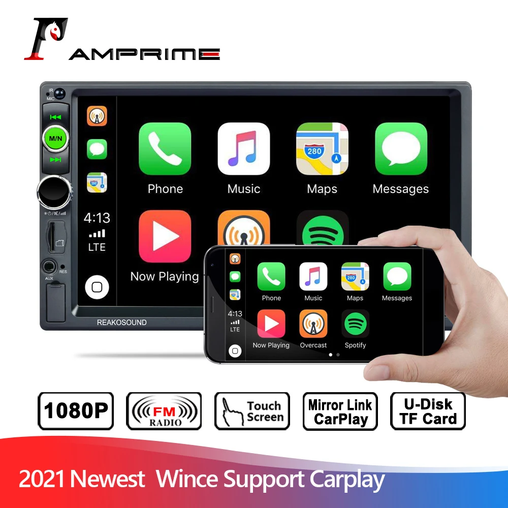 

AMPrime 2din CARPLAY Car raido Bluetooth ADAPT Autoradio Stereo Receiver Wince 2DIN Car Multimedia player carplay FM 7 inch
