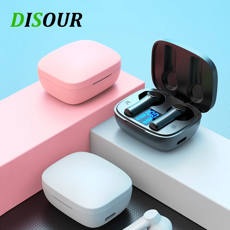 

DISOUR TWS Gaming Earbuds With Wireless Charging Case Wireless Headset Low Latency Bluetooth Earphones With Digital Display