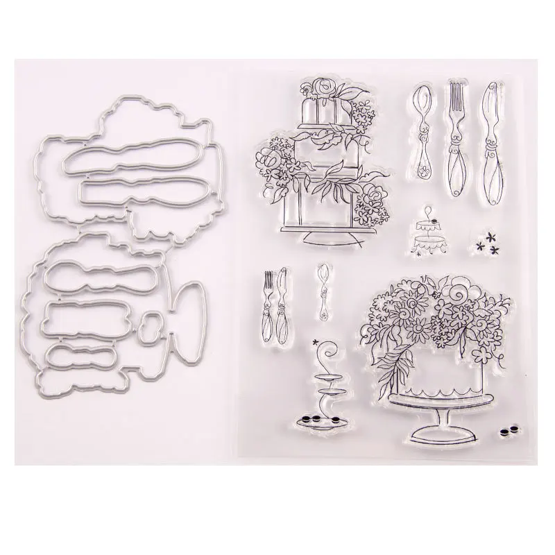 

Metal Cutting Dies and Clear Stamps For Paper Making Card Craft Sets T1562 Dining Tableware Knife Mold Set