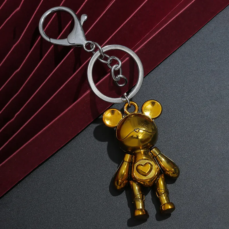 Милый модный жестокий медведь брелок металлический кулон автомобильный для