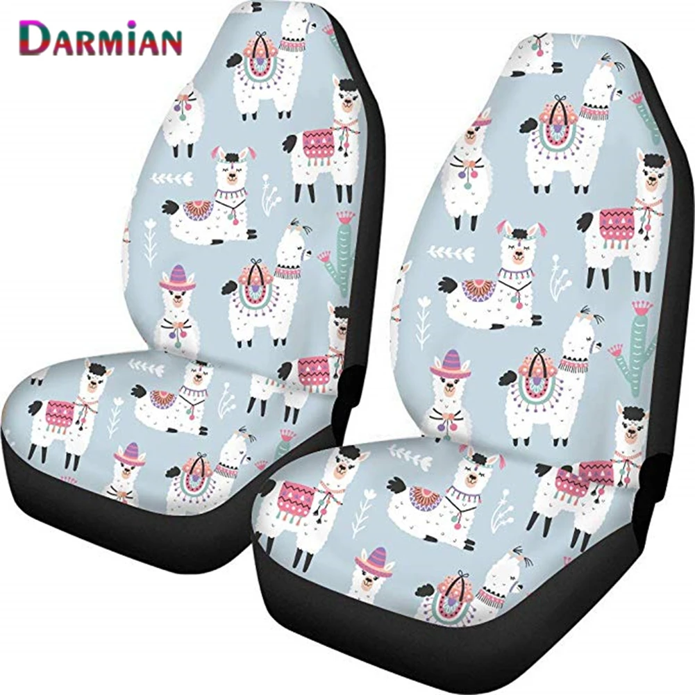 

Защитный чехол для автомобильного сиденья DARMIAN с милым принтом Альпака ламы дизайн животных Авто моющиеся принадлежности для интерьера наб...