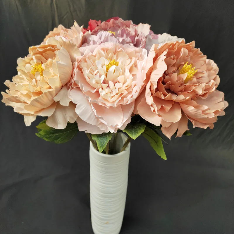 1pc Peony Artificial White Flowers Wedding Wall Decor Silk Flower Arrangement Accessory Fake Big Peonies Home | Дом и сад