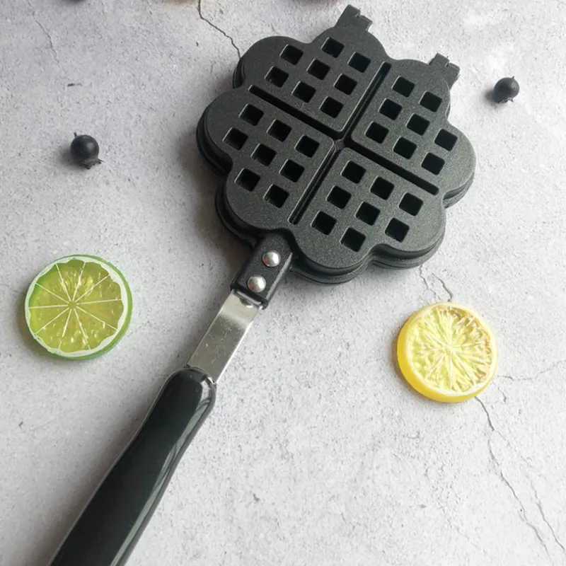 Harga Pembuat Wafel Berbentuk Hati Cetakan Coklat Panci Kue Tidak Lengket Besi Cor Alat Memanggang DIY Aksesori Dapur Molde Horno EB50HF