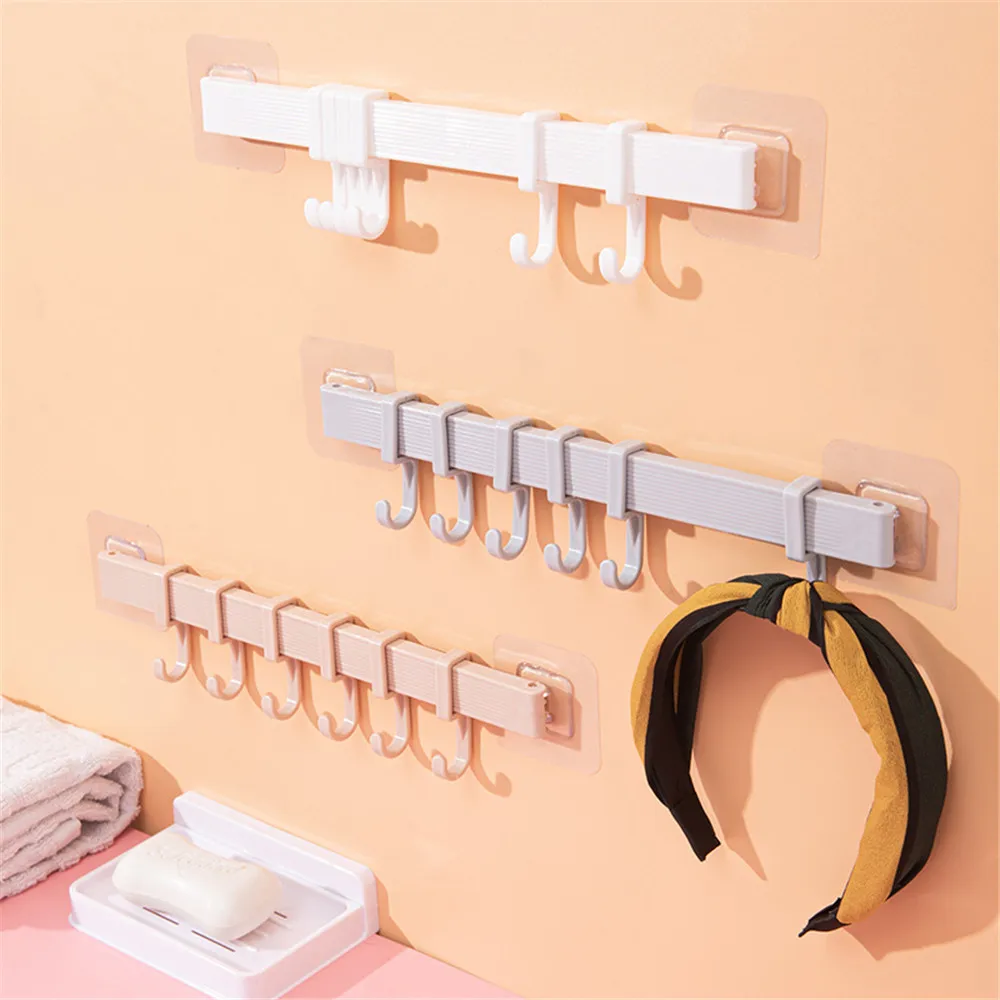 

1 Pc 6 Hooks Towel Rack Suction Cup Kitchen Wall Door Holder Sucker Punch-free Hanger For Kitchen Bathroom Hanging Storage Hook