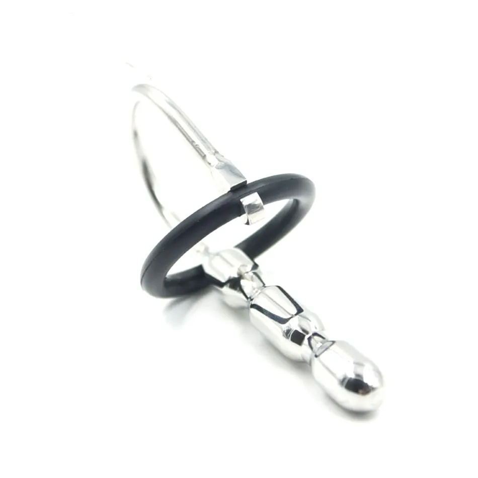 Нержавеющая сталь u образная вилка для пениса с силиконовым кольцом уретральные