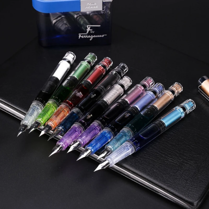 Penbbs 494 прозрачная поршневая авторучка, прозрачный демонстратор, чернильная ручка, перьевая коробка для ручек, школьные офисные принадлежности, канцелярские принадлежности