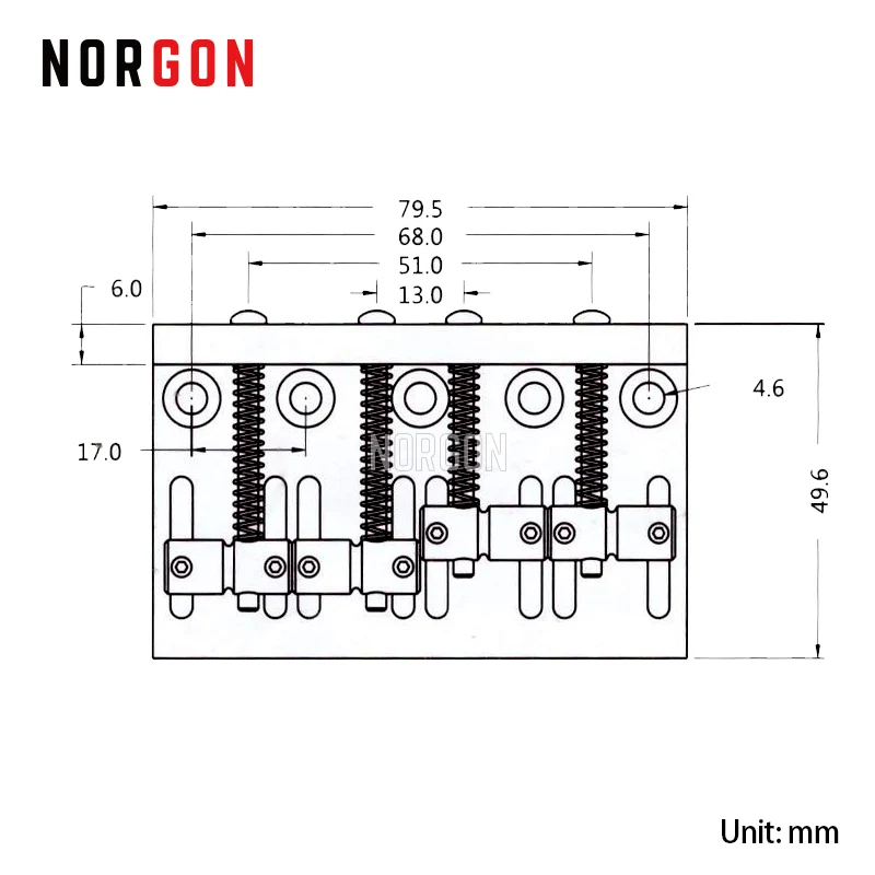 Norgon 4-струнная Электрический бас-гитара мост черный и серебристый инструменты Запчасти для авто и аксессуары