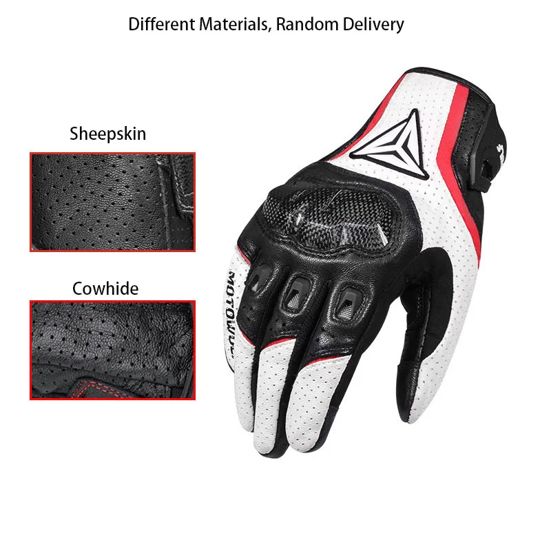 Перчатки мужские мотоциклетные из дышащей кожи Нескользящие митенки с защитой