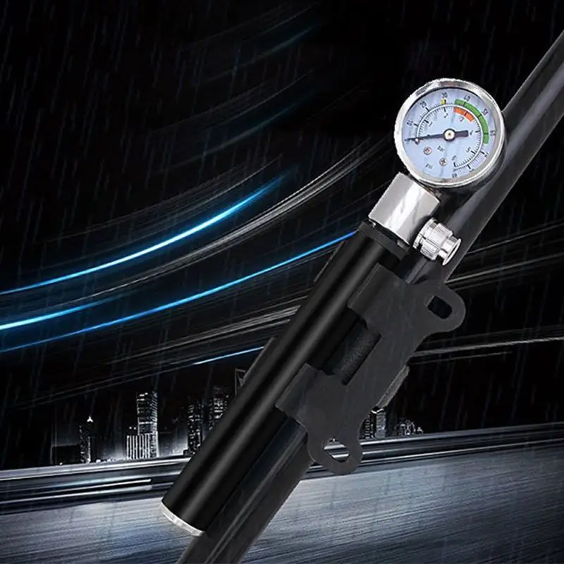 

Mini Bike Pump with Gauge High Pressure Meter Bicycle Air Supply Inflator PXPF