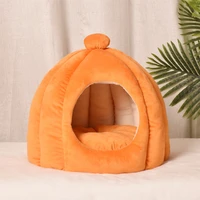 winter cat bed semi enclosed cat cave bed four seasons pet nest removable washable cushion cats house for small medium supply