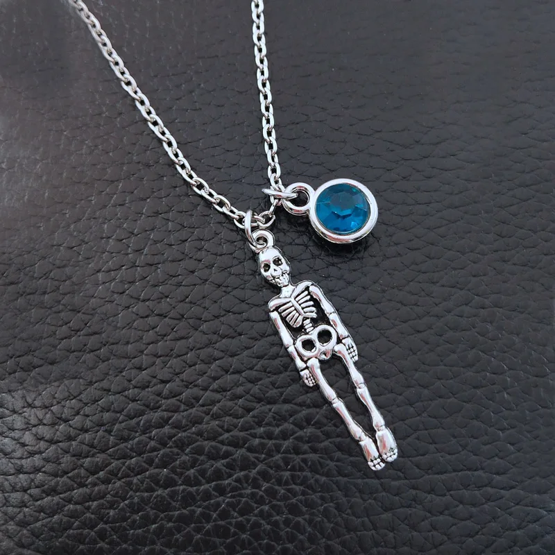 1 шт. винтажное ожерелье в стиле панк с пиратским черепом и камнем на день