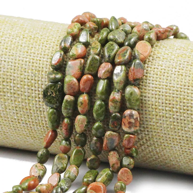 

Unakite Irregular Gravel Natural Stone Charm spacers beads for Handmade Jewelry Earrings making DIY bracelet Necklace Wholesale