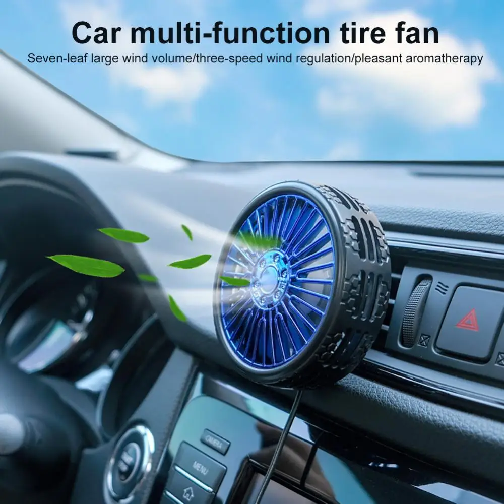 

45% Hot Sales!!! Car Vehicle Air Vent Dashboard LED Aromatherapy 3 Wind Speed Cooling Air Fan