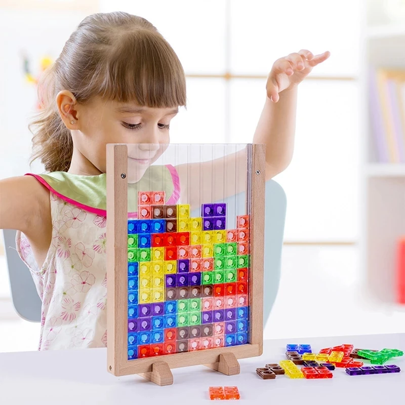 3D-головоломка для Тетрис, математическая игрушка, головоломки для детей, красочные головоломки, игра для магирования, интеллектуальная гол...
