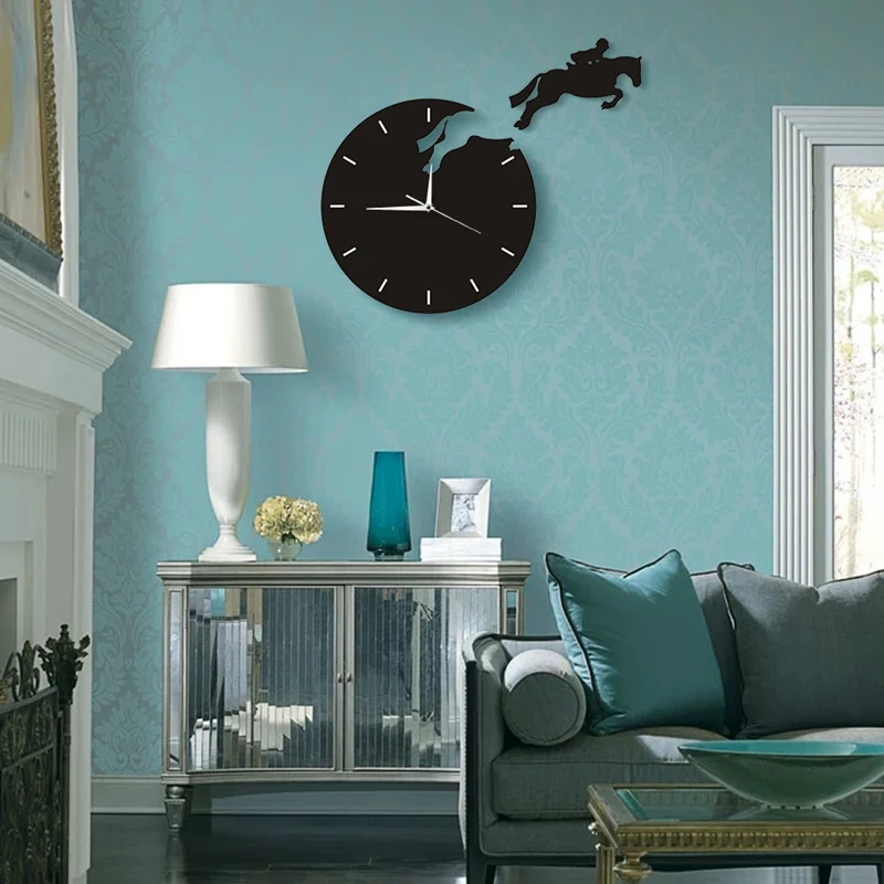 Художественный декор часы с лошадкой прыгающими на стену лошадью дизайн 3D