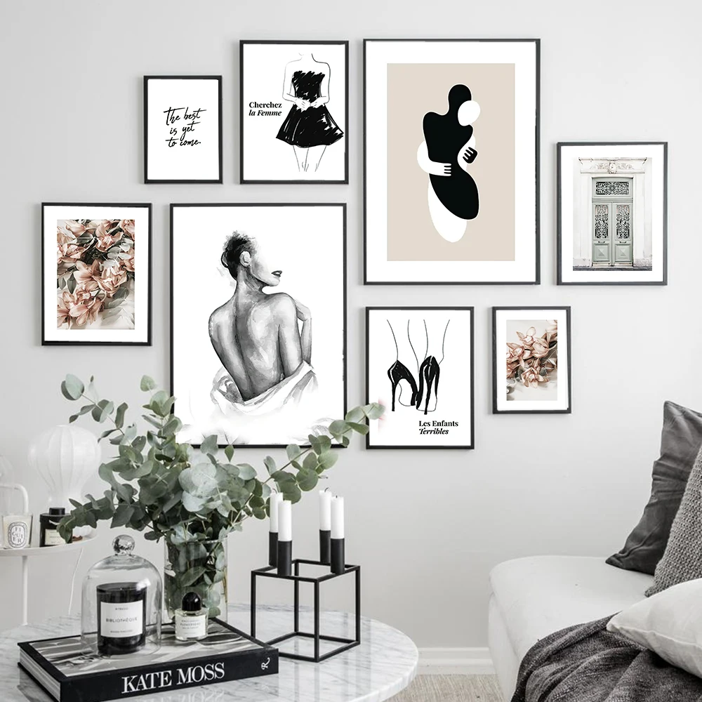 Плакат с розовыми пионами Романтический Модный Настенный декор для комнаты