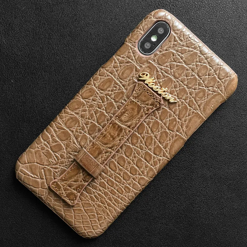 Brown Чехол из крокодиловой кожи PU на запястье для iPhone 11 Pro Max XS 7 8 6 6S Plus X XR Жесткий Чехол для наушников для Airpods Pro - Цвет: Brown