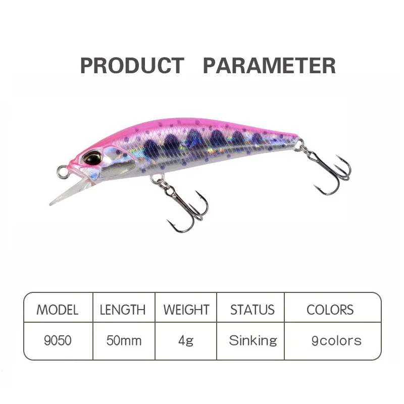 Spearhead Ryuki 50S Takumi Long Casting Minnow Fishing Lures Sinking Lure for Fishing Bass Tackle 9050