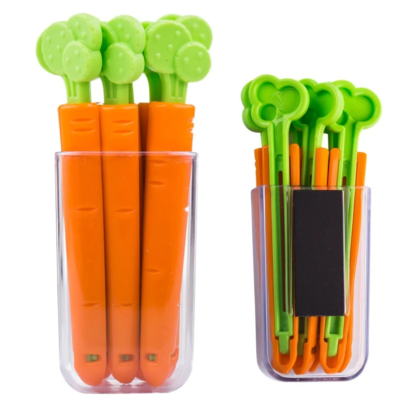 

5PCS Food Sealing Clip Cartoon Orange Carrot Shape Moisture-Proof Closure Clamp for Food Fresh Keeping