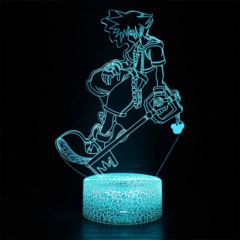 Kingdom Hearts theme Acrylic Lamp 3D LED Lamp Home Room Decor Light Kid Child Gift Mood Lamp Christmas present Dropshippping