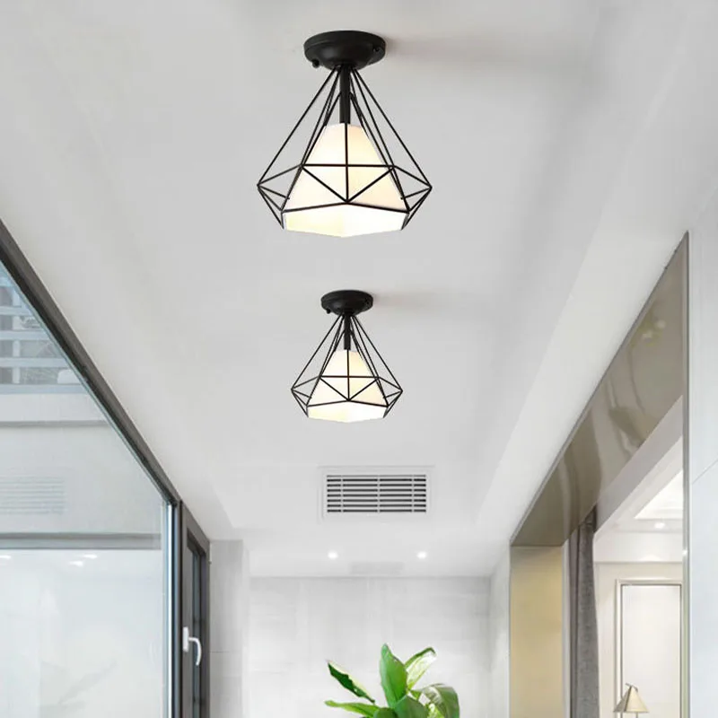 Современный промышленный Лофт люстра в форме алмаза E27 светодиодный лампы для