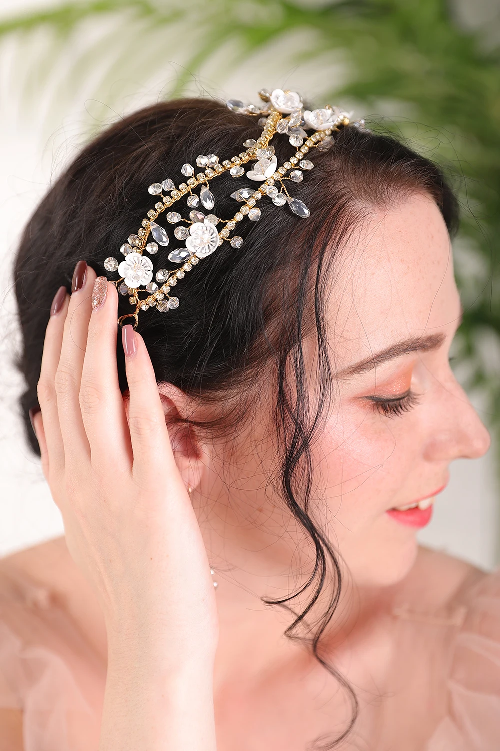 Новое поступление 2020 золотые Цветы Стразы кристалл сплав Женская корона