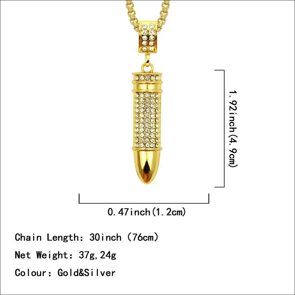 Новая мода в стиле хип-хоп с украшением виде кристаллов инкрустированные пуля