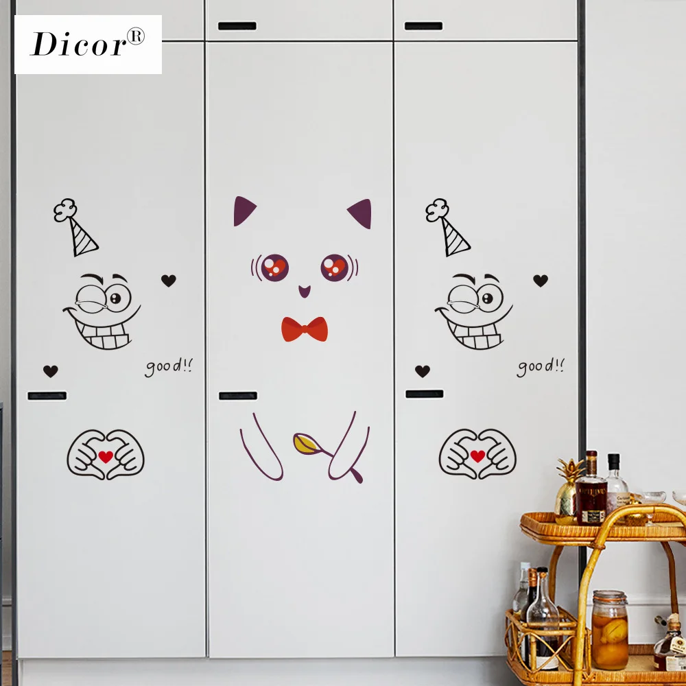 7 видов стилей Наклейка на стену со смайликом счастливое вкусное лицо наклейка