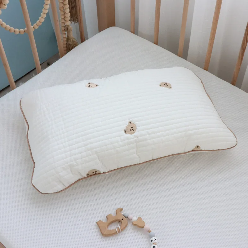 Almohada de algod&oacute;n bordada para beb&eacute;, ropa de cama para reci&eacute;n nacido, 30x50CM-5