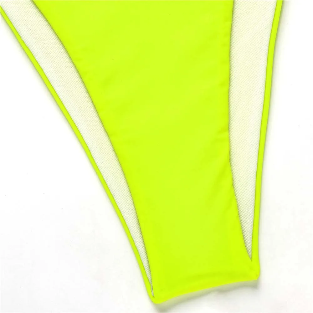 

Paotang 2021 Summer Brazil New Solid Triangle Bikini Woman Swimsuit Sexy Transparent Long-Sleeved Beachwear Three-Piece Suits