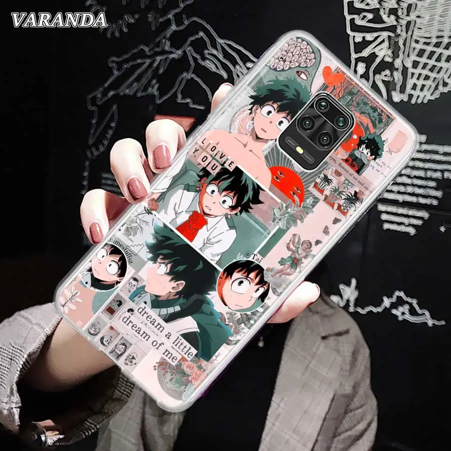 Silicone Phone Case For Xiaomi Redmi 9 9A 9C 9T 10 10C K40 Note 11 10 8 Pro 9 9S 7 8T Soft Cover Coque Fundas My Hero Academia