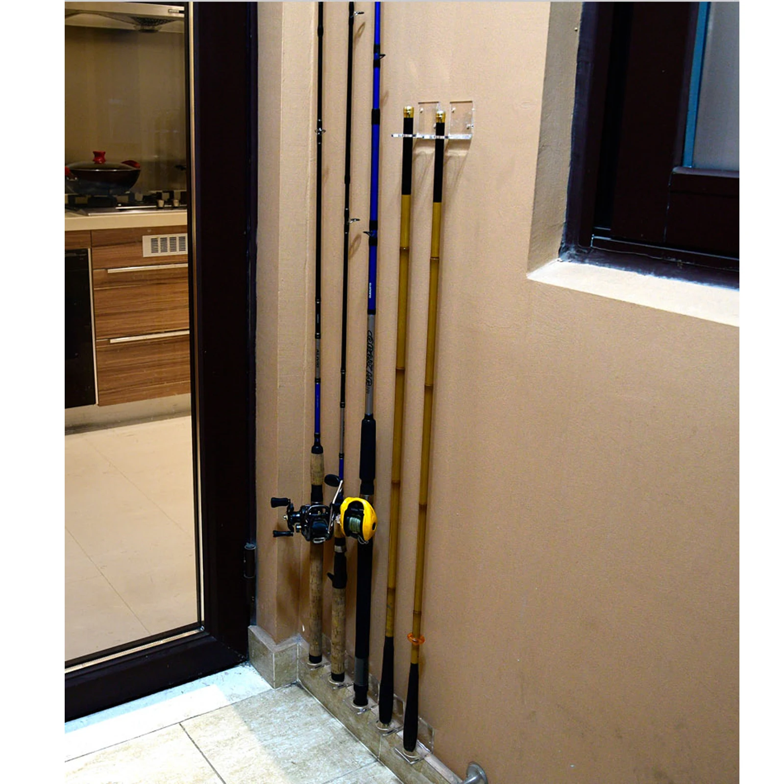 

3 Pairs Fishing Rod Holder Rack Acrylic Vertical Bracket Storage Holder