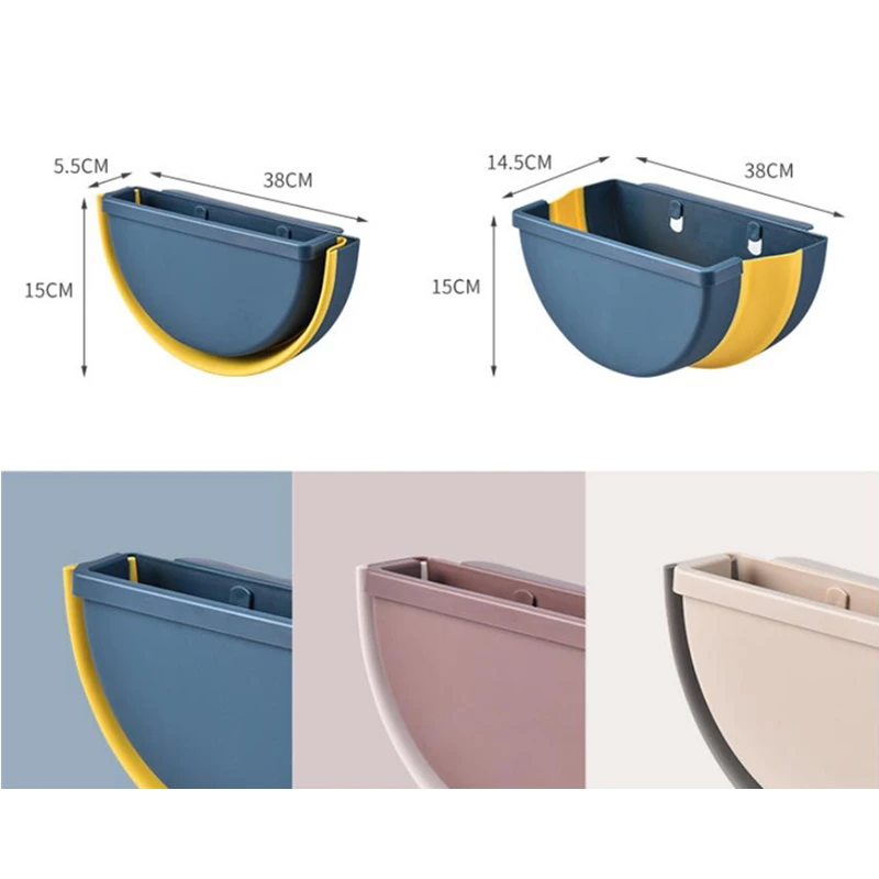 Кухонный складной мусорный бак полукруглый подвесной для двери шкафа