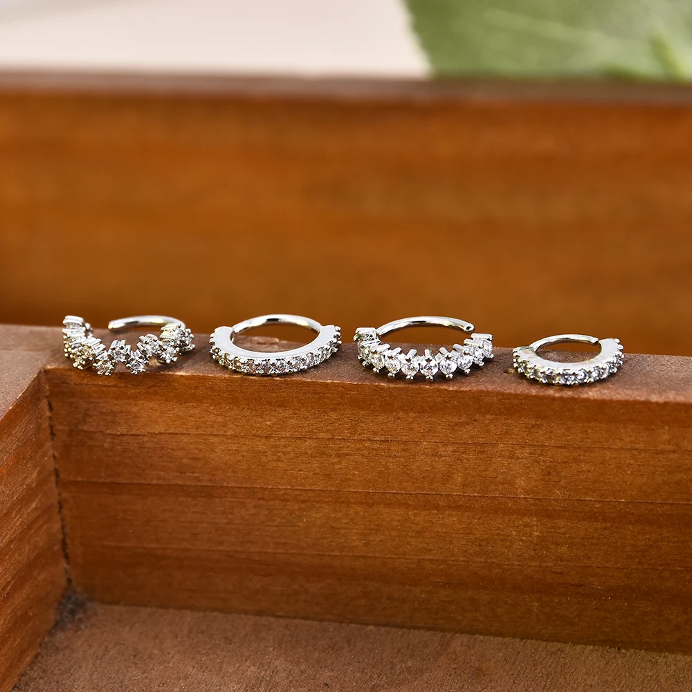 Серебряные кольца для носа Daith Snug пирсинг для пупка Спиральные серьги, Надеваемые На ушной хрящ ювелирные изделия для тела для женщин перегородка кольцо ушные датчики
