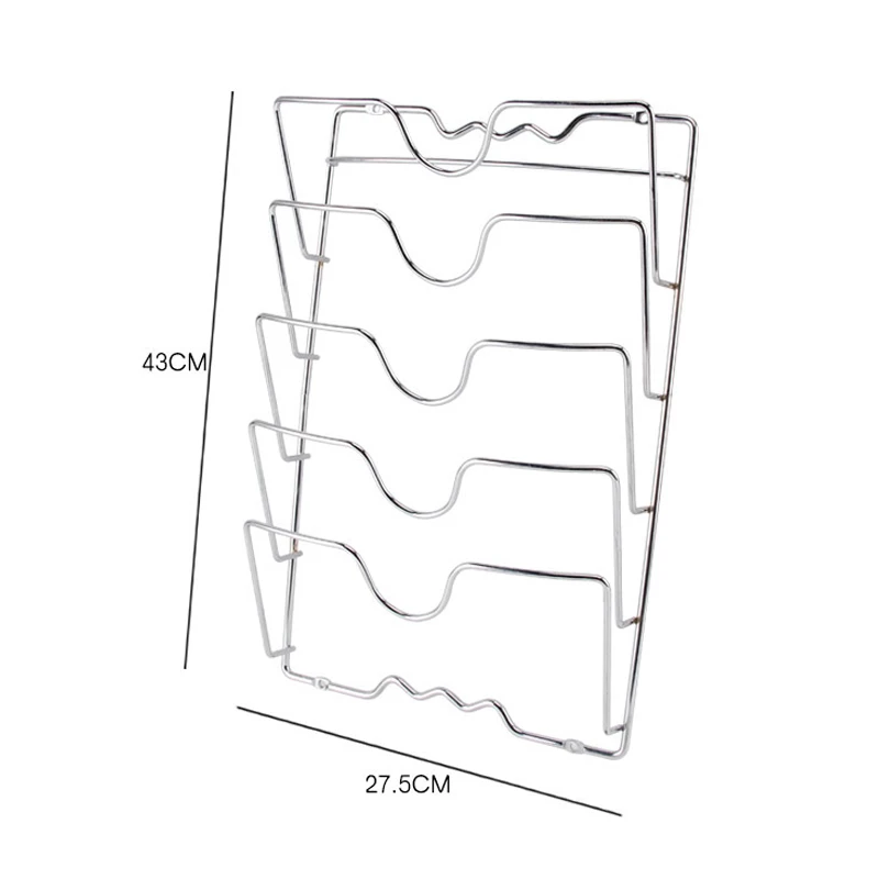 Новый железный стеллаж для хранения крышек сковородок многослойный настенный