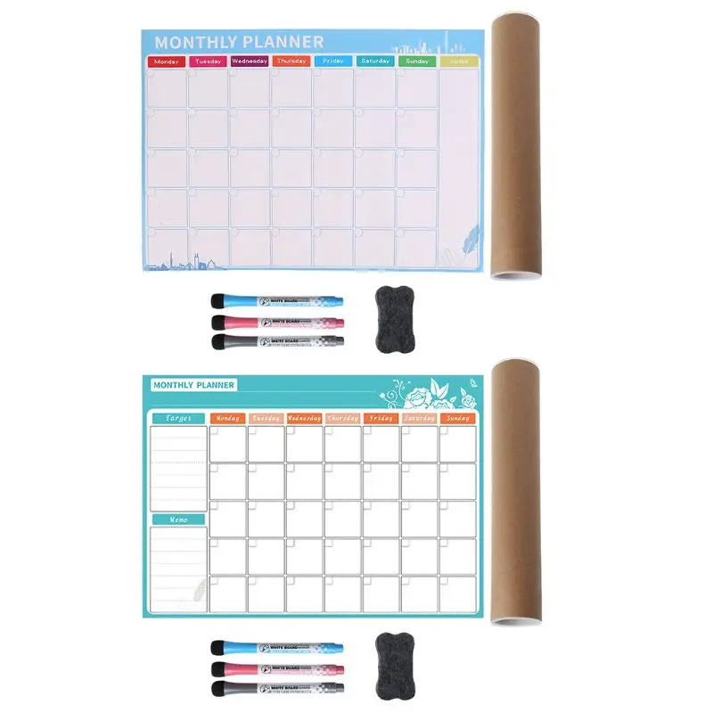 

A3 Monthly Planner Magnetic Whiteboard Fridge Magnets Drawing Message Board Remind Memo Pad Calendar