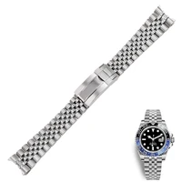 20 21mm stainless steel replacement wrist watchband strap bracelet jubilee with oyster clasp for rolex gmt master ii date just