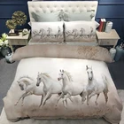 Лошадь пододеяльник набор Белый кровать лошадь крышки Твин Queen King вороной конь двойной полный Постельное белье, способный преодолевать Броды для взрослых детей 220x240 180x210